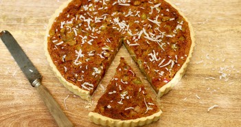 Tarte à la noix de coco et rhubarbe sans lactose recette tarte rhubarbe sans lactose